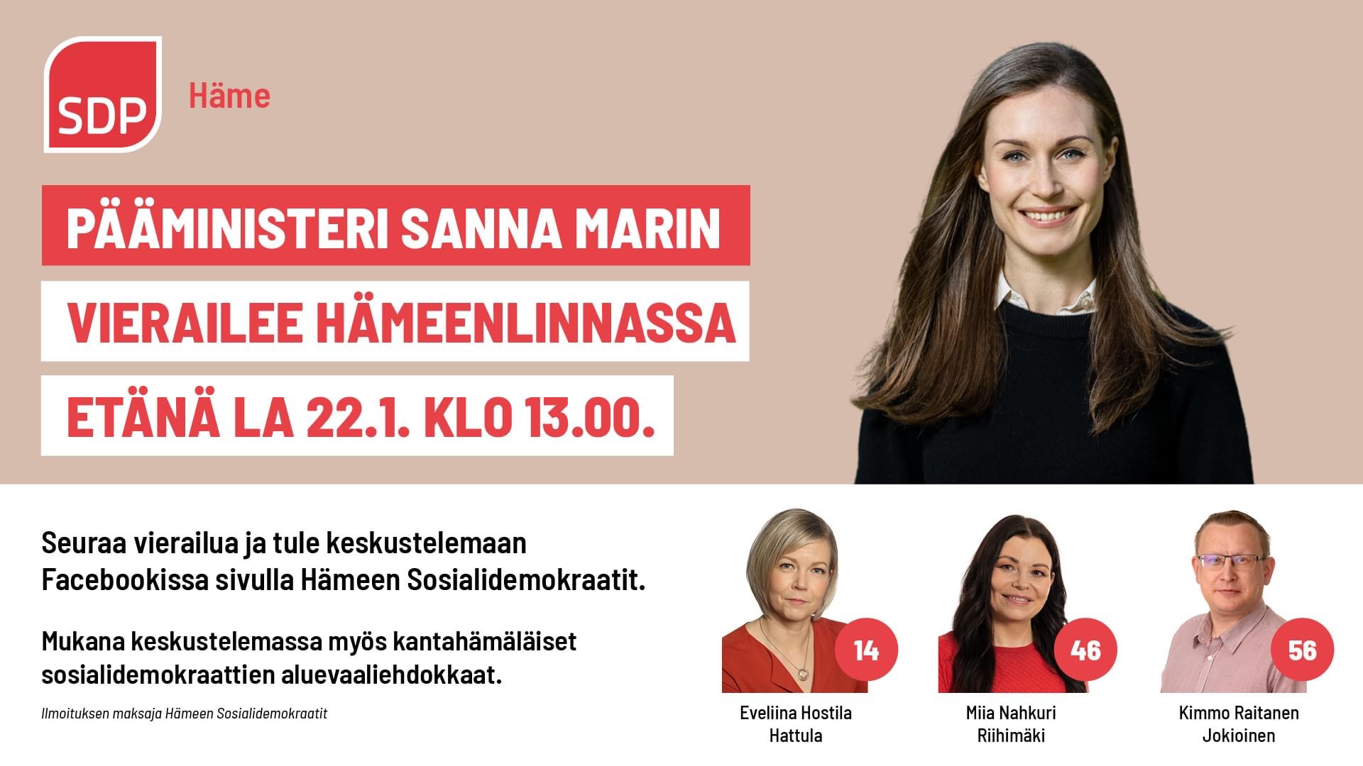 Kanta-Hämeen hyvinvointilive lauantaina 22.1.2022 klo 13.00